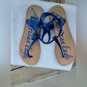 American Eagle Blue Jelly Sandals